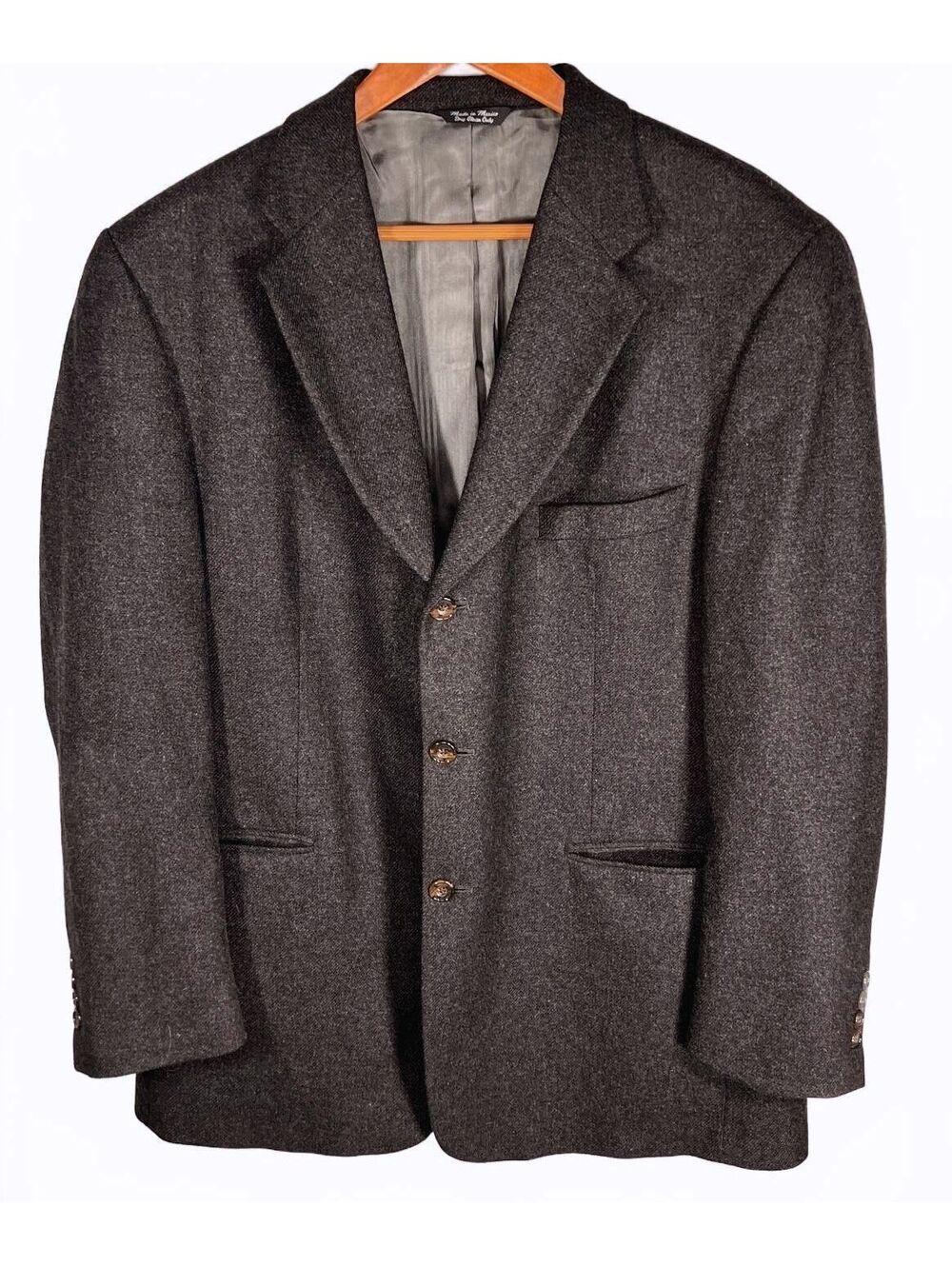 Joseph & Lyman Cashmere Blazer Coat Charcoal Grey Bloomingdales 3 Button 44 Reg